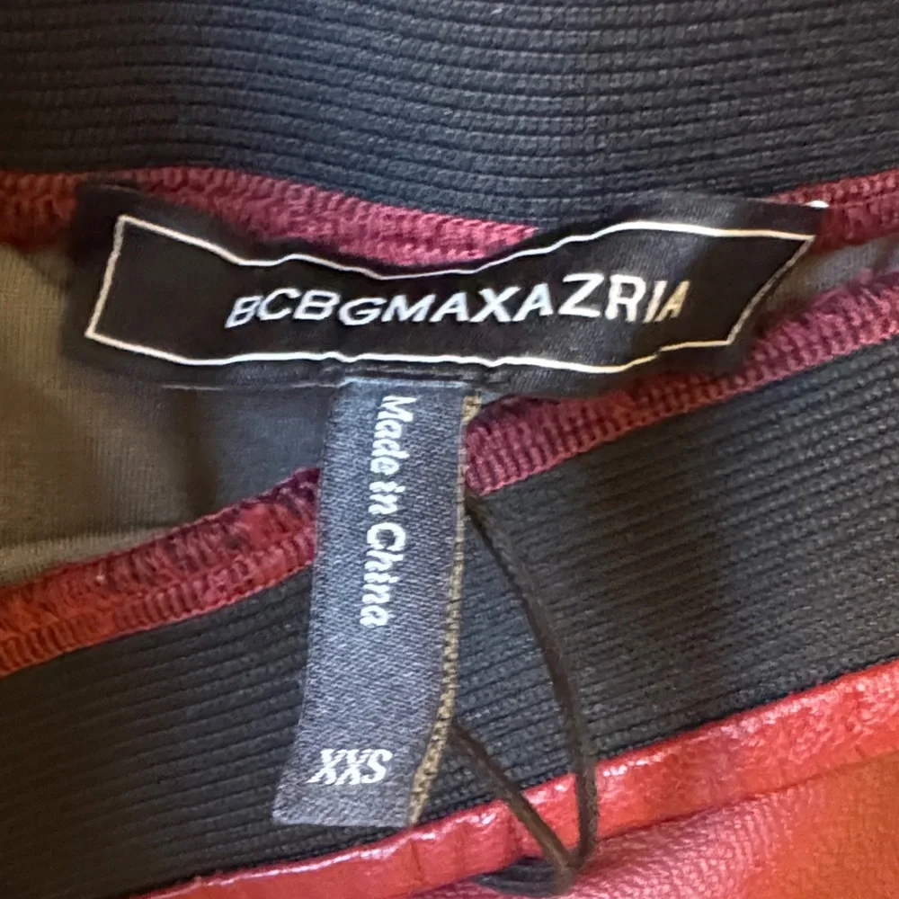 Zara Deep Red Faux Leather Leggings - Picture 6 of 7